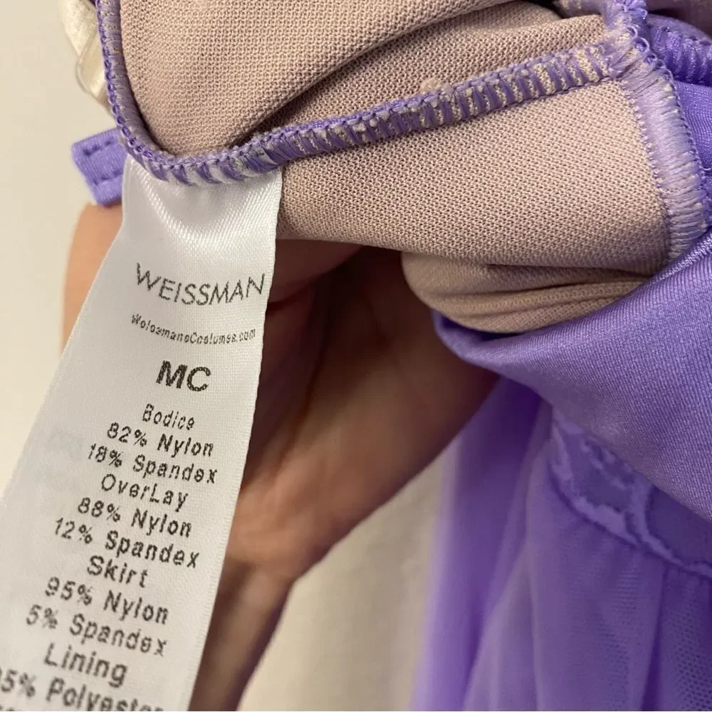 WEISSMAN Dance costume lavender purple dress DANCING ON MY OWN 12136 MC 10/12